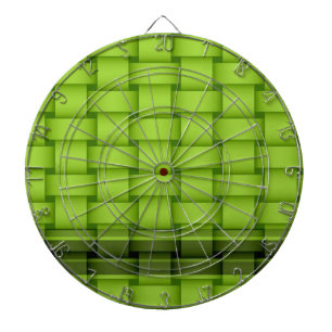 Green stripes wicker art graphic design dart board