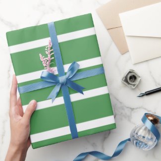 Green Stripes Wrapping Paper