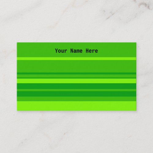 Green Stripes, Your Name Here Business Card Templates