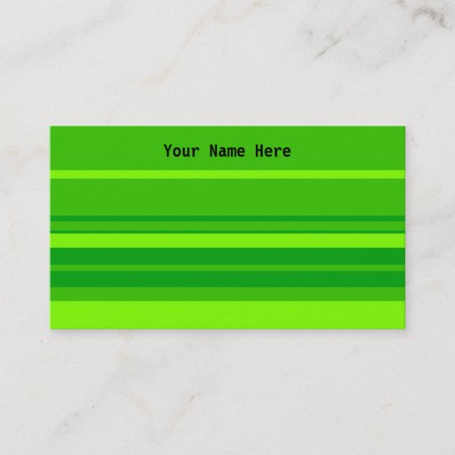 Customizable Green Stripes, Your Name Here Business Card Templates