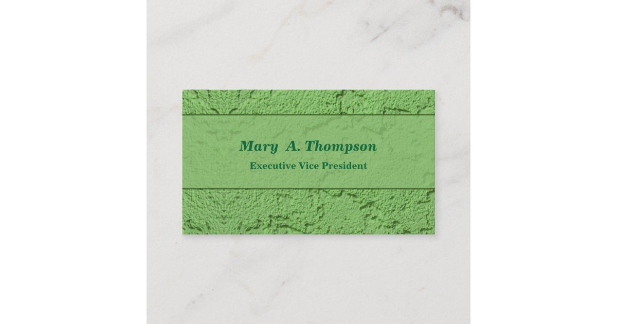 Green Stucco Texture Business Card | Zazzle