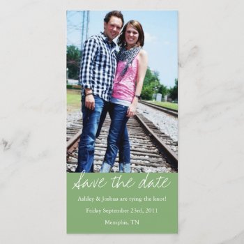 Green Style Save The Date Photo Cards by AllyJCat at Zazzle