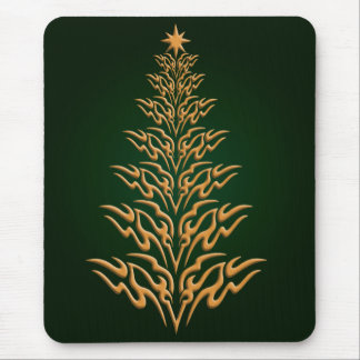 Green Stylish Christmas Tree Mouse Pad
