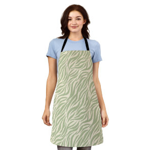 Green Stylish Tiger Stripes Apron
