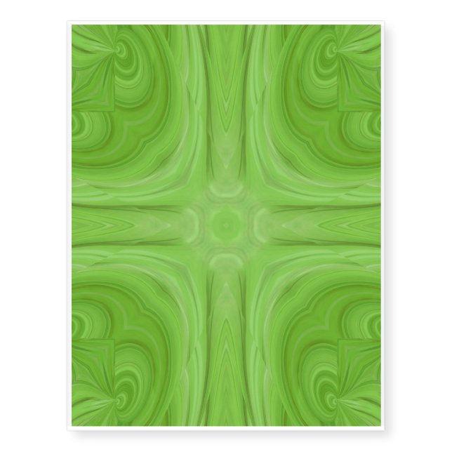 Green stylish wood pattern temporary tattoos (Front)