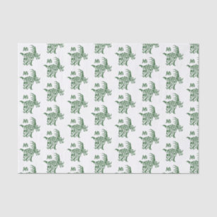 Green Styracosaurus with Tribal War Paint Tissue Paper
