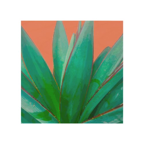 Green Succulent Desert Agave Wood Wall Art