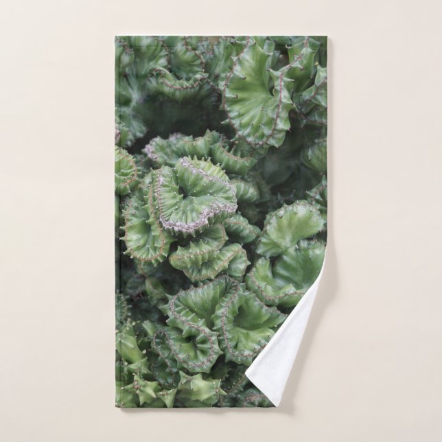 Green Succulent Hand Towel (Hand Towel)