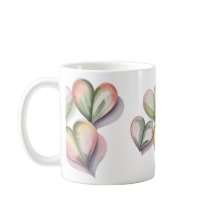 Green succulent heart mug