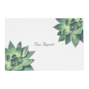 Green Succulent Plant on White Placemat