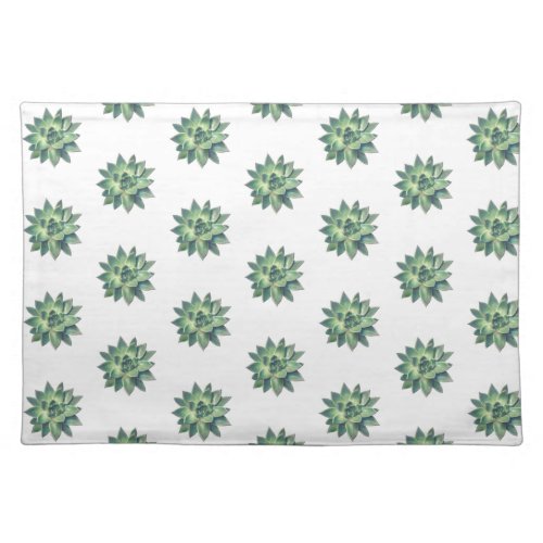 Green Succulent Plants on White Cloth Placemat