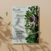 Green Succulent Wedding Invitations