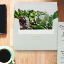 Green Succulent Wedding Invitations