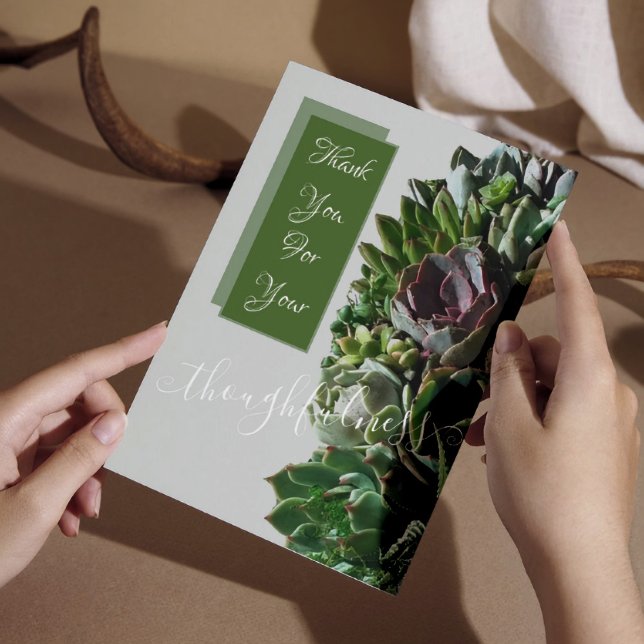 Green Succulent Wedding Thank You Cards (Creator Uploaded)