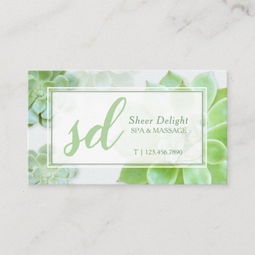 Green Succulents Business Appointment Card