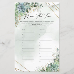 Green succulents eucalyptus gold Name That Tune