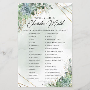 Green succulents flowers Storybook Character Match