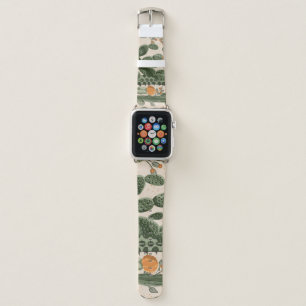 Green succulents, orange flowers, beach wallpaper. apple watch band