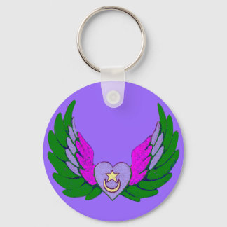 Green Sufi Winged Heart keychain