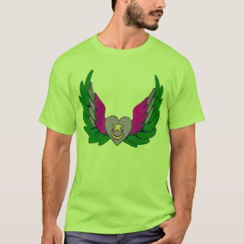 Green Sufi Winged Heart T-shirt by armaiti at Zazzle