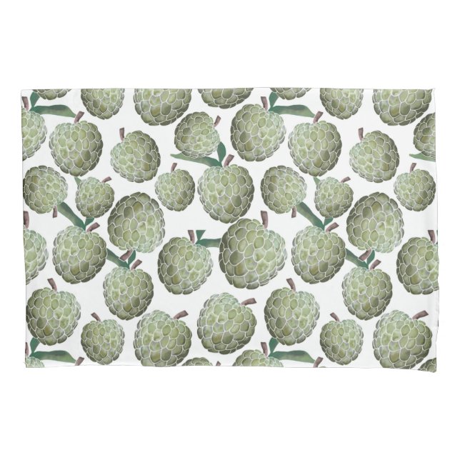 Green Sugar Apples, Tropical Fruit Pillow Case (Front)