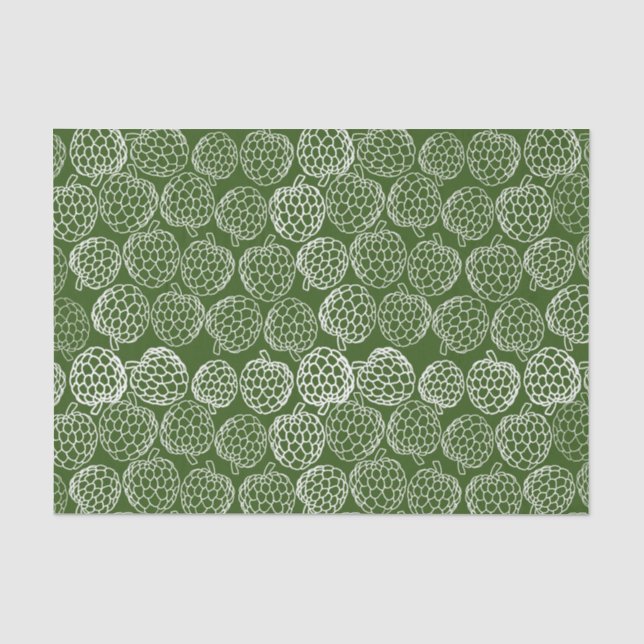 Green Sugar Apples, Tropical Fruit Tissue Paper (Front)
