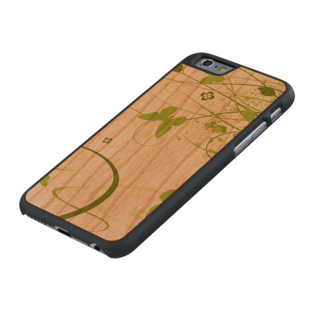Green Summer Garden Carved Wood iPhone Case (Bottom)