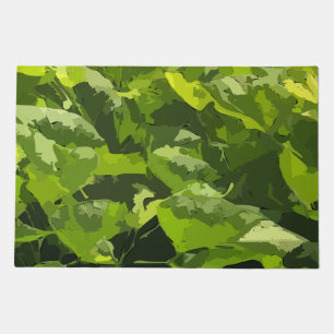 Green summer nature modern abstract leaf foliage doormat