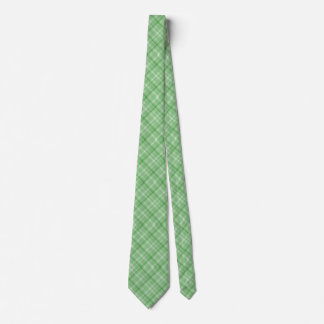 Green Summer Plaid Pattern Neck Tie