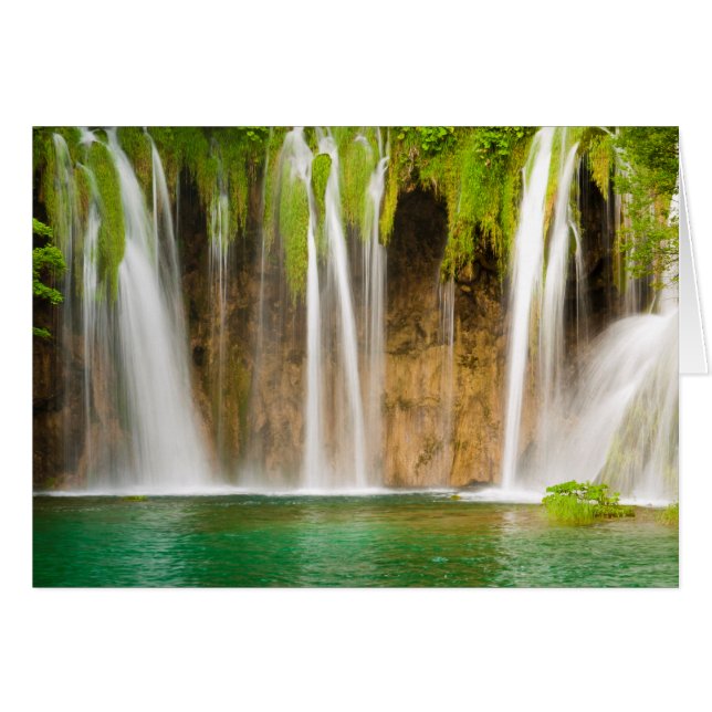 Green Summer Waterfall Cards (Front Horizontal)