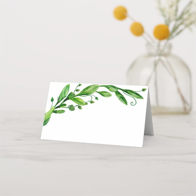 Green summer wedding seating card Botanical garden (Front)