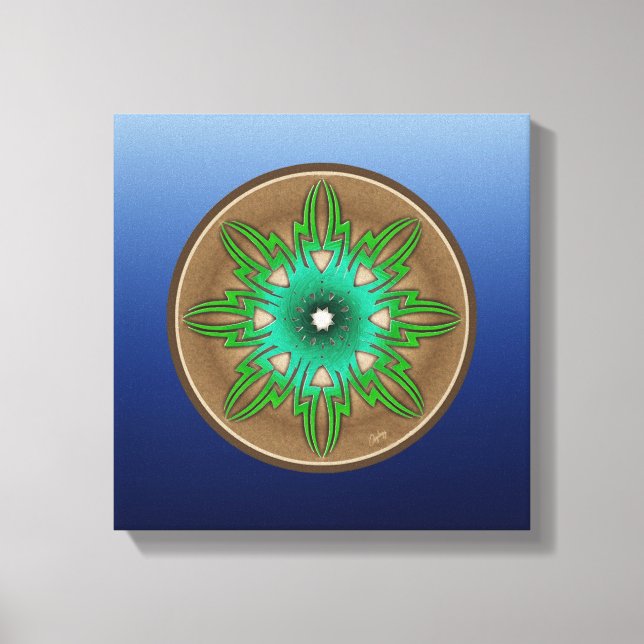 Green Sun Canvas Print (Front)