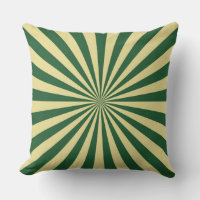 Green Sun Funky Rays Retro Stripes