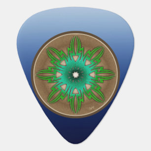 Green Sun Guitar Pick