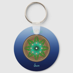 Green Sun Keychain