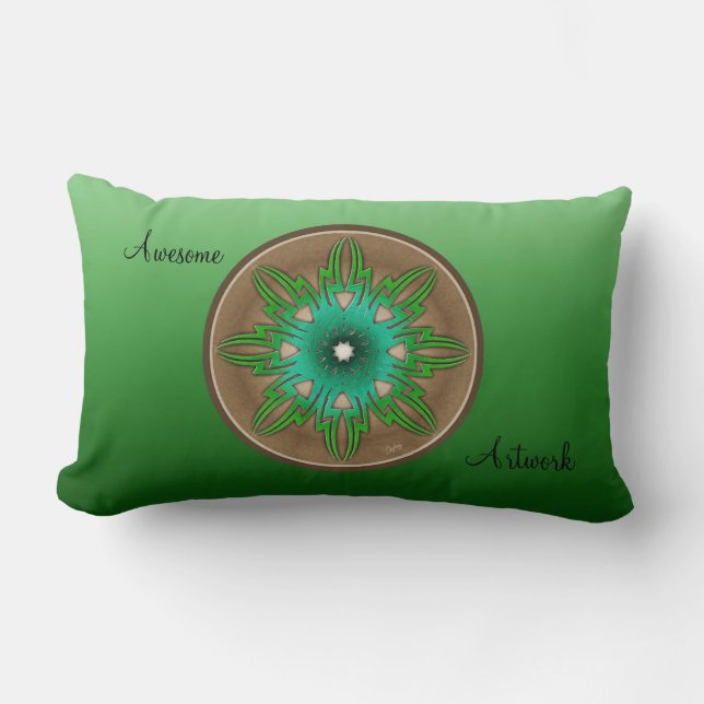 Green Sun Lumbar Pillow (Front)