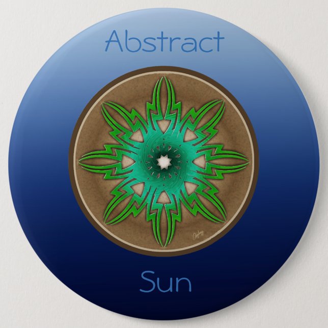 Green Sun Pinback Button (Front)