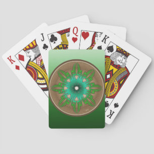 Green Sun Poker Cards