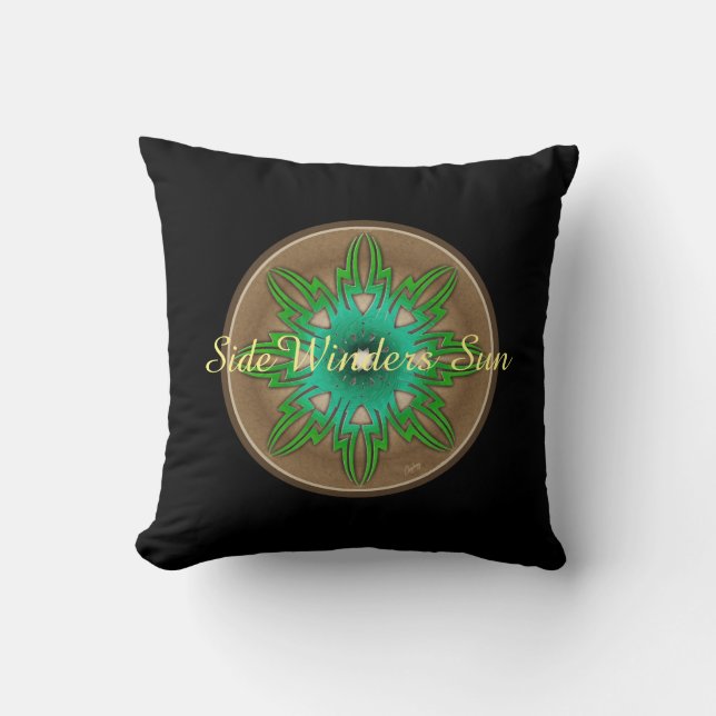 Green Sun Throw Pillow (Front)