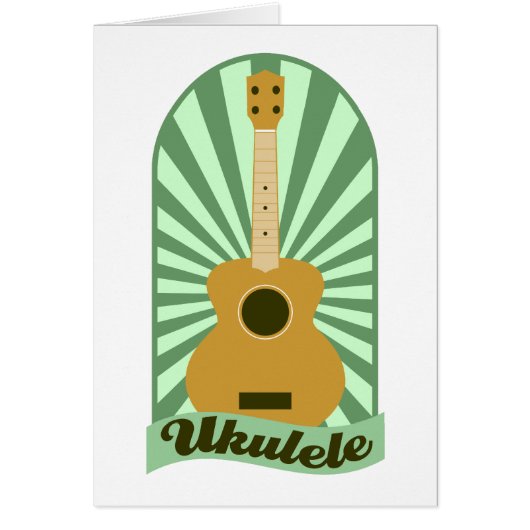 Green Sunburst Ukulele Cards (Front)