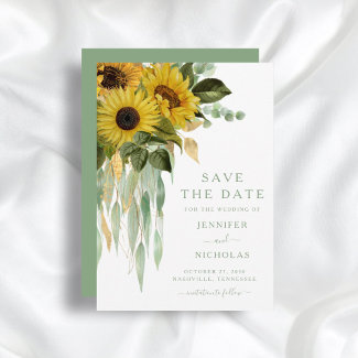 Green Sunflower Eucalyptus Wedding
