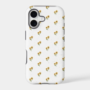 Green Sunflower Floral Pattern Design Minimalist iPhone 17 Case