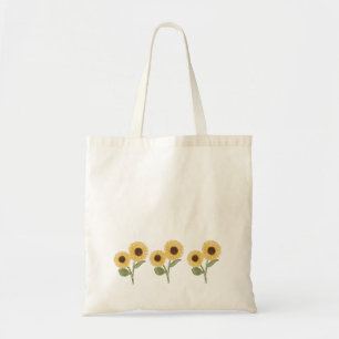 Green Sunflower Floral Pattern Design Minimalist Tote Bag