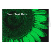 Green Sunflower Petals Floral Art Photo Card (Front Horizontal)