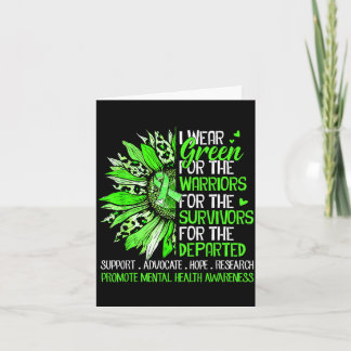 Green sunflower warriors survivors mental healthGr Card