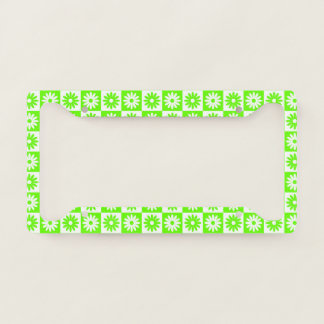 Green Sunflowers Tile Pattern Daisy Floral Trendy License Plate Frame