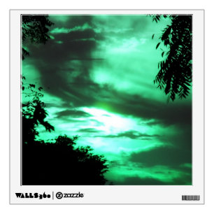 Green Sunrise in the Clouds Wall Decal