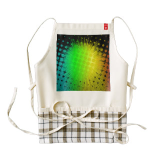 Green Super Hero Sunburst Zazzle HEART Apron