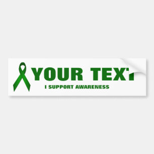 Green Support Awareness Ribbon Bumper Stickers