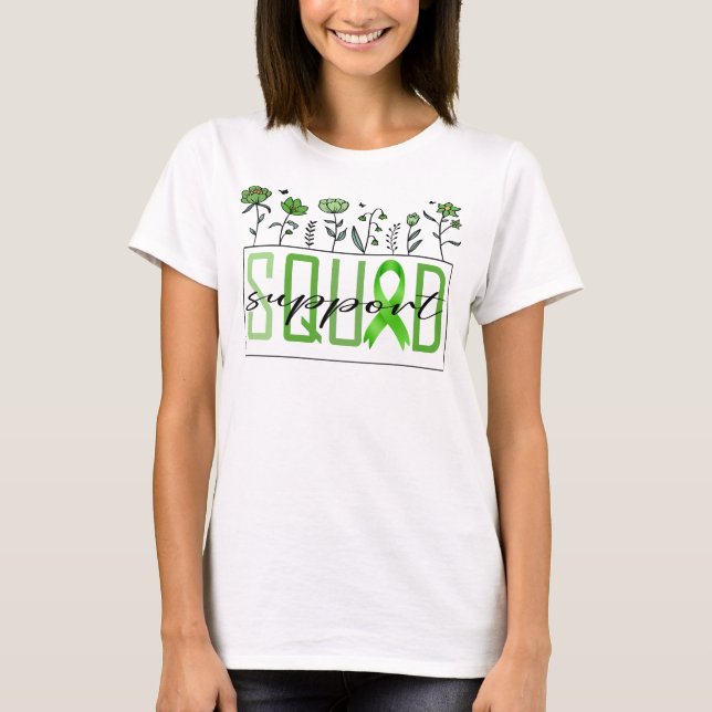 green support squad liver cancer awareness flower  T-Shirt (Front)